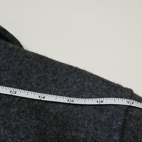 VINTAGE Marvin Richards Heathered Gray Wool Blend Pea Coat, Women's 12 Petite - Picture 8 of 9